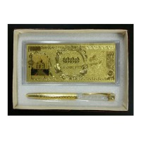 24k Gold Plated Note & Crystel Pen Gift Set